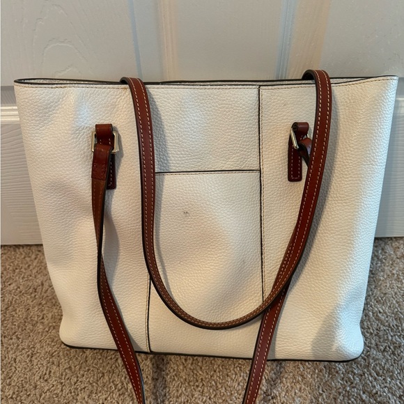 Dooney & Bourke White and Brown Tote - Picture 3 of 4